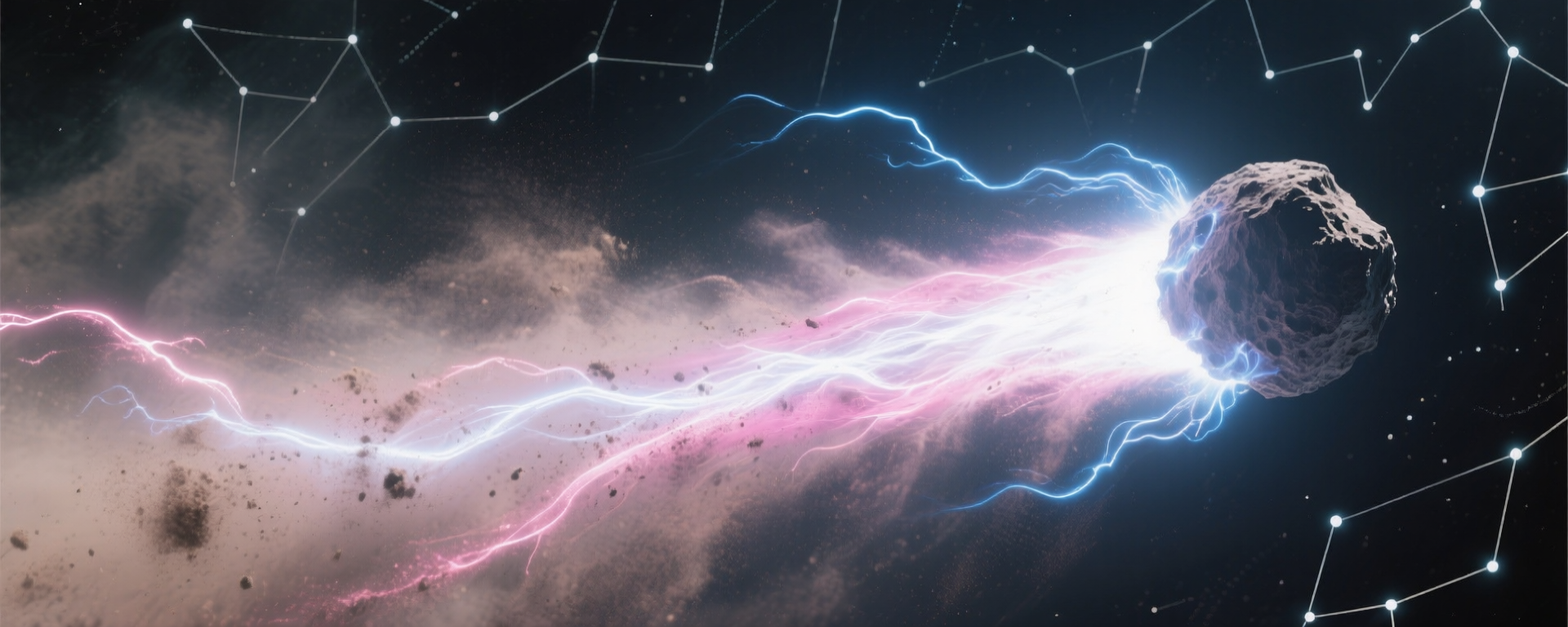 Comet Tails showing dusty plasma interactions