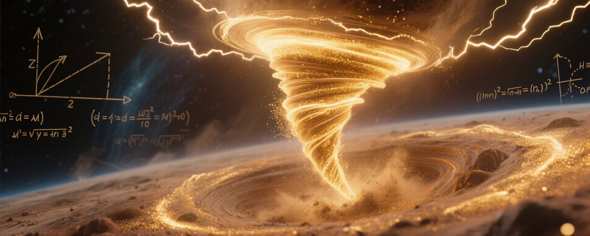 Electric tornado with plasma particles swirling in electromagnetic fields
